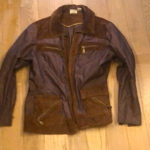 Chico’s Nylon and Suede Detailed Zipper Jacket